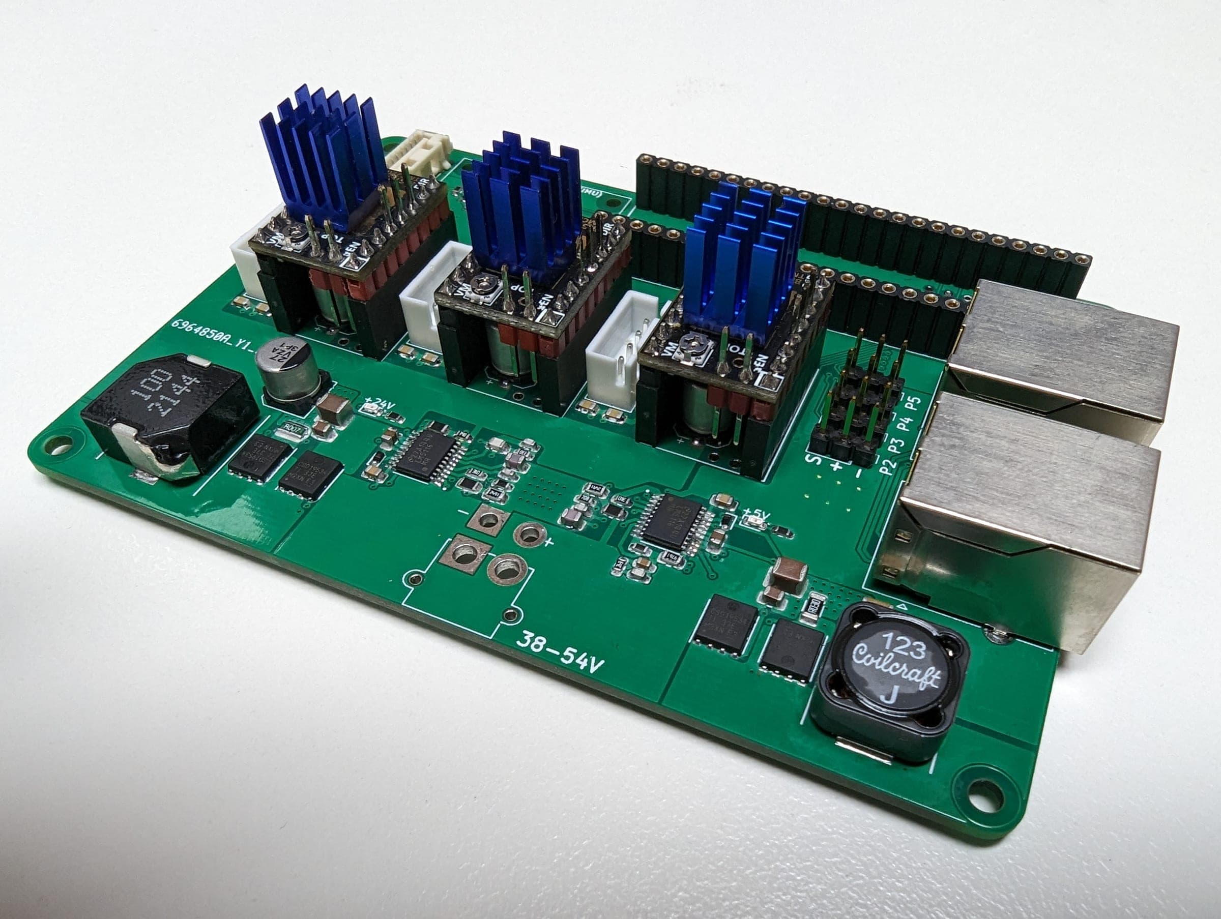 Populated component side of the custom Rotamarka payload carrier board